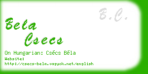 bela csecs business card
