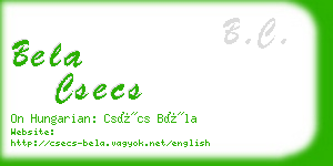 bela csecs business card